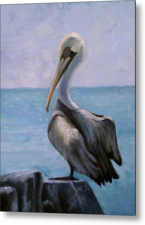 Pelican Metal Print featuring the painting Pelican III by Wendie Thompson