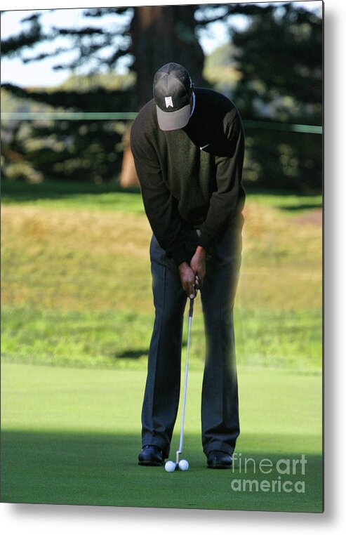 Golf Metal Print featuring the photograph Practice Tiger Woods by Chuck Kuhn