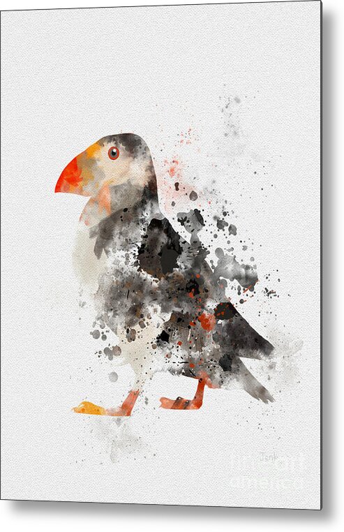 Puffin Metal Print featuring the mixed media Puffin by My Inspiration