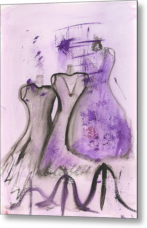 Purple Dresses Metal Print featuring the painting Purple Haze by Lauren Serene
