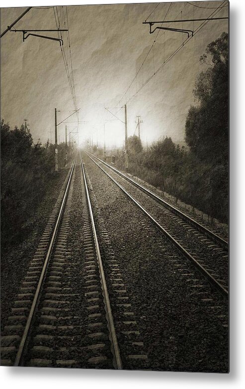 Train Metal Print featuring the photograph Rails by Angela Wright