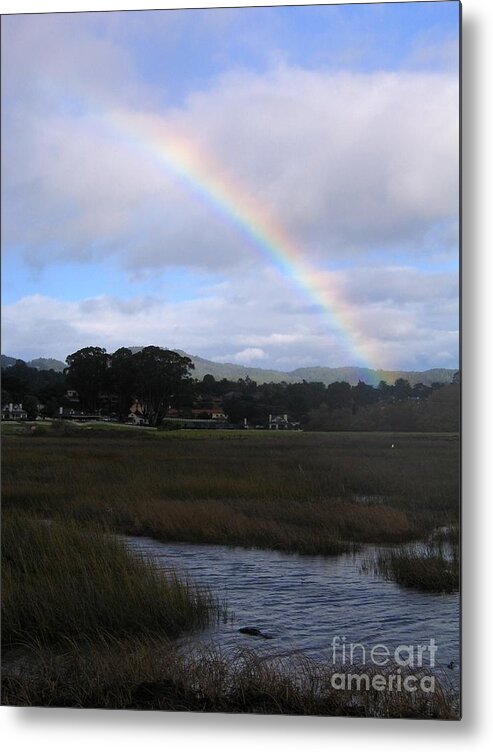 Rainbow Metal Print featuring the photograph Rainbow Over Carmel Wetlands by James B Toy