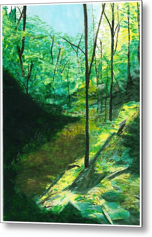 Landscape Metal Print featuring the painting Raven Rocks 3 by David Bartsch