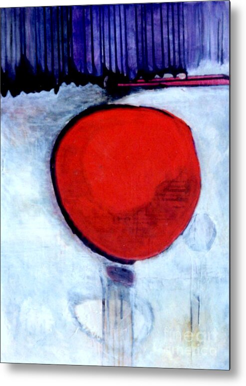 Red Metal Print featuring the painting RED TWIN Jump Start by Marlene Burns