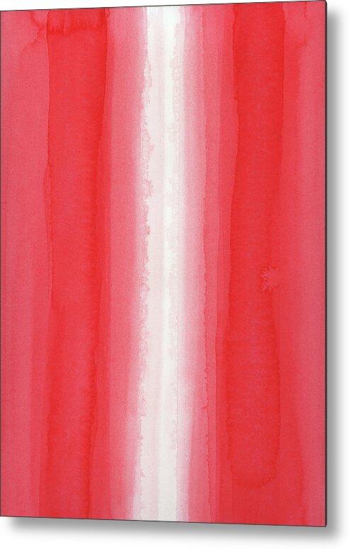 Color Field Metal Print featuring the painting Red with White Zip by Victoria Kloch