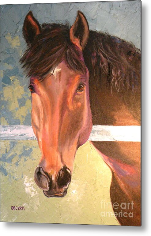 Horse Metal Print featuring the painting Reverie - Quarter Horse by Susan A Becker