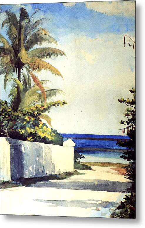 Road In Nassau Metal Print featuring the painting Road In Nassau by Winslow Homer