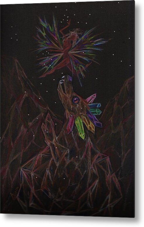 Fairies Metal Print featuring the drawing Rock Collecting by Dawn Fairies