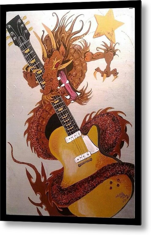 Dragon Metal Print featuring the painting Rocking Dragon by Melissa Young