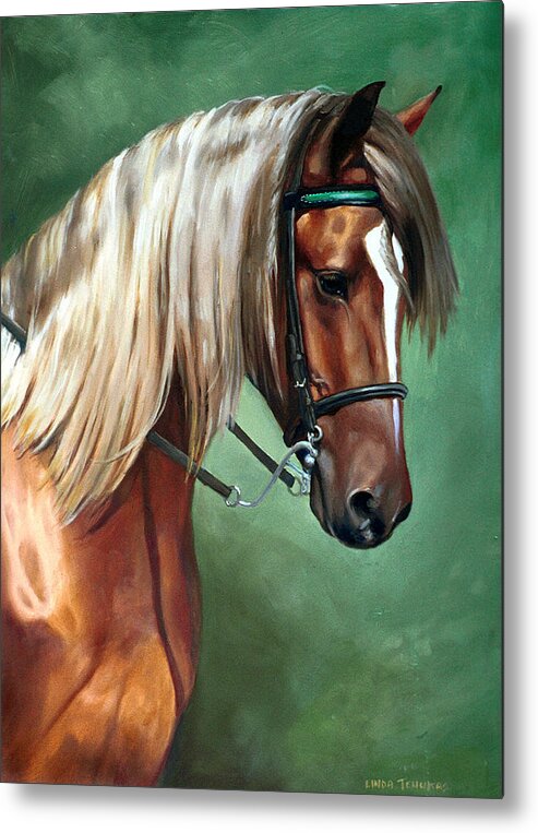 Horse Metal Print featuring the painting Rocky Mountain Horse by Linda Tenukas