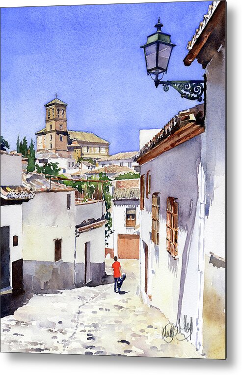 Granada Metal Print featuring the painting San Bartolome Albaicin Granada by Margaret Merry