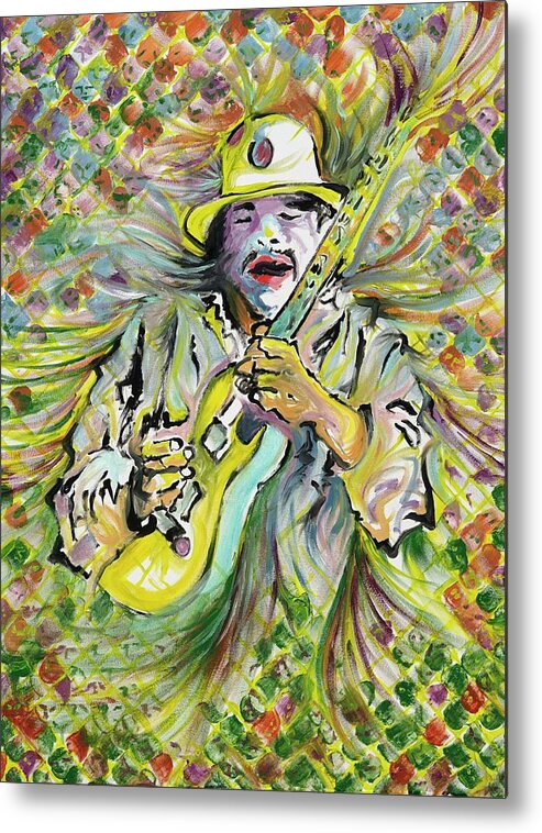 Santana Metal Print featuring the painting Santana's Sacred Fire by Doug Johnson