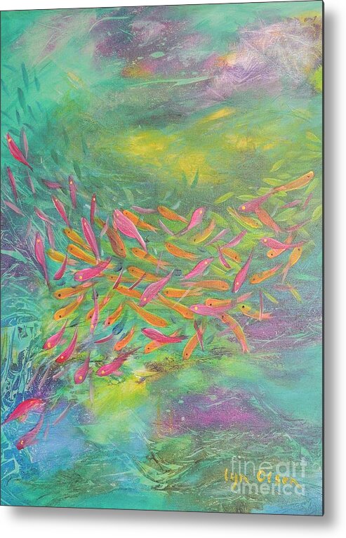 Fish Metal Print featuring the painting Searching by Lyn Olsen