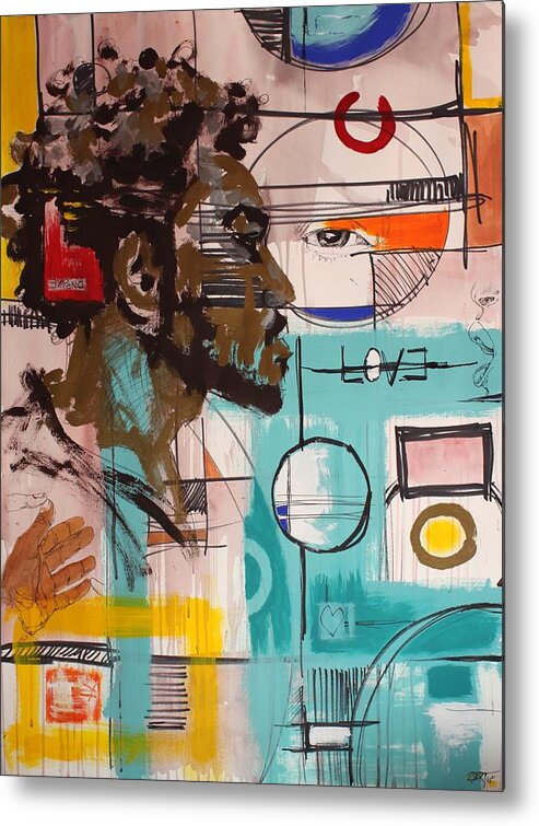 Abstract Metal Print featuring the mixed media Sentient Moments by Aort Reed