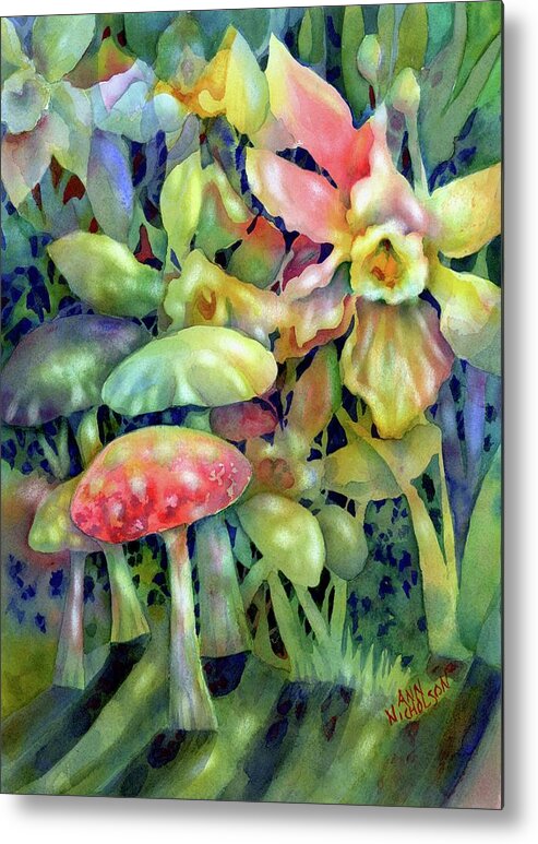 Watercolor Metal Print featuring the painting Shadowland by Ann Nicholson