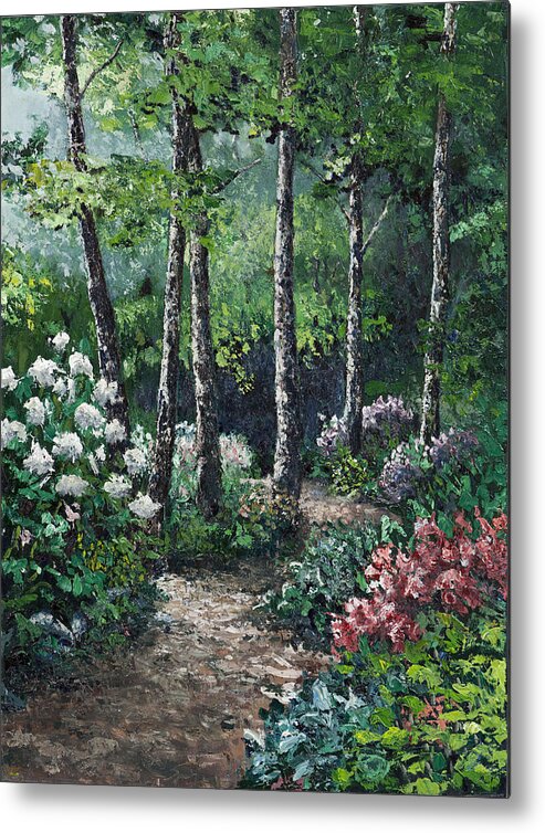 Landscape Metal Print featuring the painting Shady Walk by Paul Illian