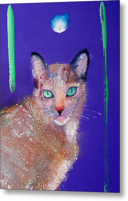 Cat Metal Print featuring the painting Siamese Cat by Charles Stuart