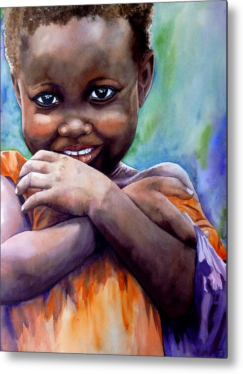 African Child Metal Print featuring the painting Simple Joy by Michal Madison