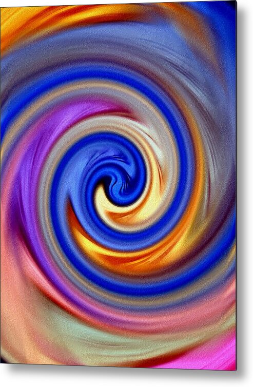 Announcement Metal Print featuring the painting Soft Swirl With Oils V B by Gert J Rheeders