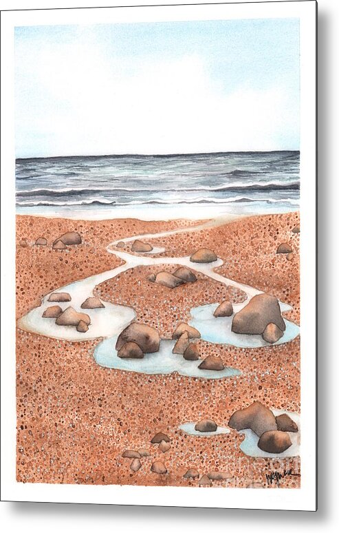 California Metal Print featuring the painting Sonoma Tidepools by Hilda Wagner