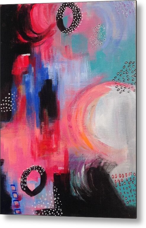 Abstract Metal Print featuring the painting Squiggles and Wiggles #3 by Suzzanna Frank