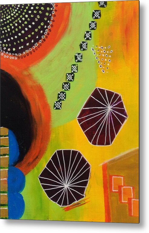 Abstract Metal Print featuring the painting Squiggles and Wiggles #5 by Suzzanna Frank