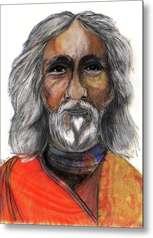 Sri Yukteswar Giri Metal Print featuring the digital art Sri Yukteswar Giri by Roger Hanson