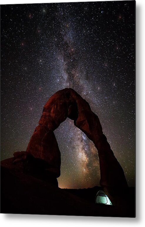 Stars Metal Print featuring the photograph Starry Night at Delicate Arch by Darren White