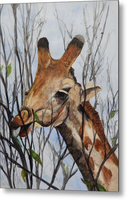 Animal Metal Print featuring the painting Stretch by Betty-Anne McDonald