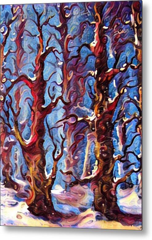Forests Metal Print featuring the painting Surreal forest by Megan Walsh
