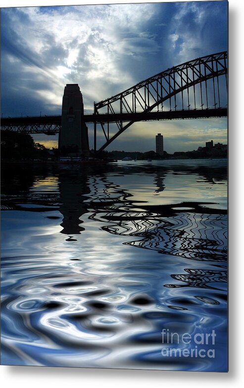 Sydney Harbour Australia Bridge Reflection Metal Print featuring the photograph Sydney Harbour Bridge reflection by Sheila Smart Fine Art Photography