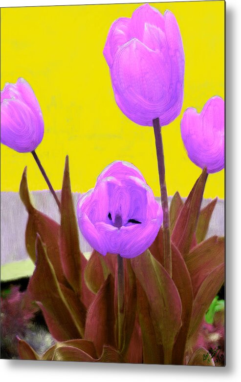 Flowers Metal Print featuring the painting Tantalizing Tulips by Bruce Nutting