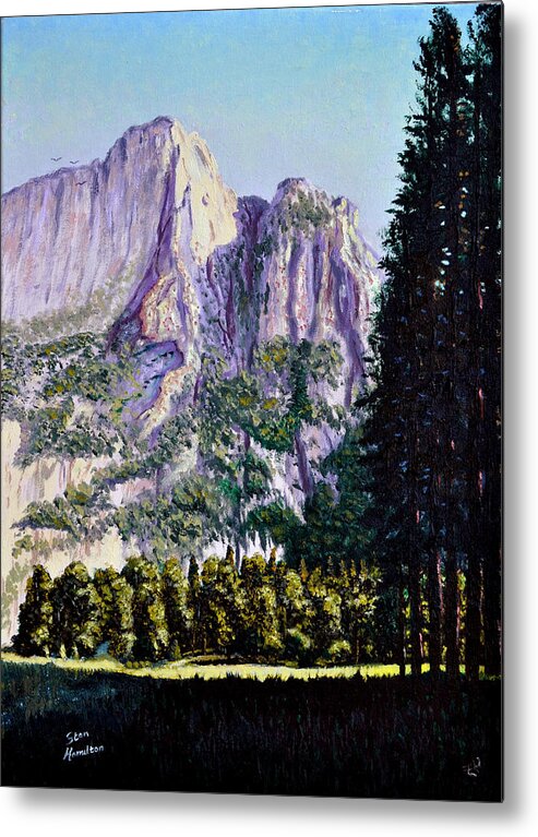 Mountain Metal Print featuring the painting Tetons by Stan Hamilton