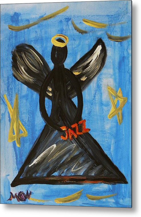 Angel Metal Print featuring the painting The Angel of Jazz by Mary Carol Williams
