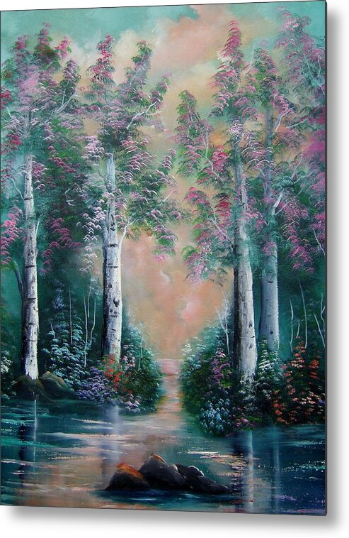 Landscape Metal Print featuring the painting The Beauty of Nature by Debra Campbell