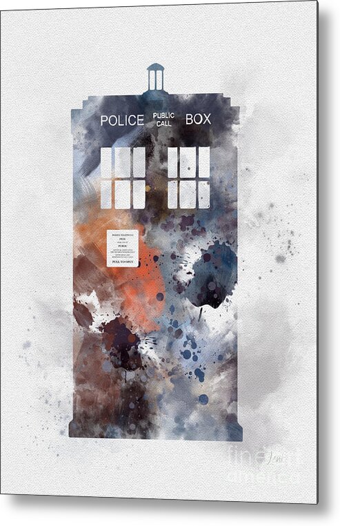 Doctor Who Metal Print featuring the mixed media The Blue Box by My Inspiration