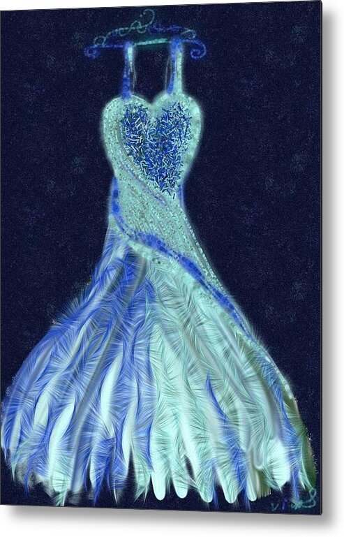 Blue Metal Print featuring the digital art The blue dress by Vanesse Smal