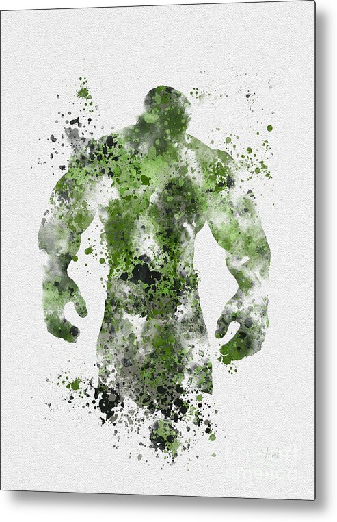 Incredible Hulk Metal Print featuring the mixed media The Green Giant by My Inspiration