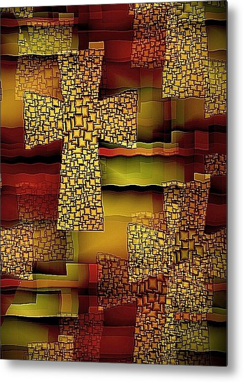 Illuminated Metal Print featuring the digital art The Illuminated Cross by Terry Mulligan