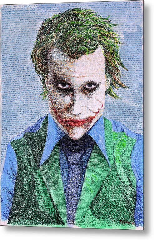 Joker Metal Print featuring the painting The Joker in His Own Words by Phil Vance