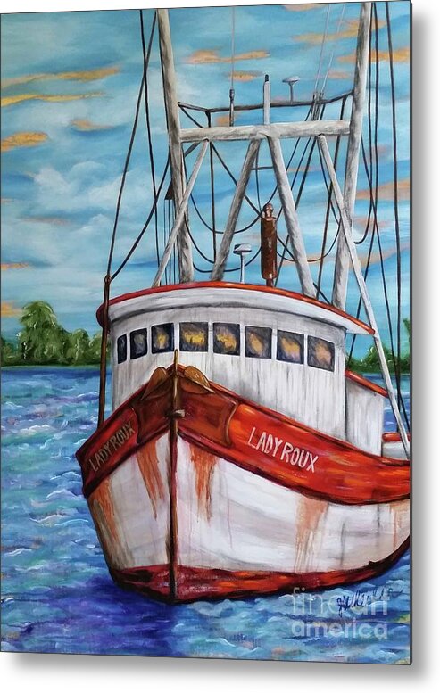 Shrimp Metal Print featuring the painting The Lady Roux by JoAnn Wheeler