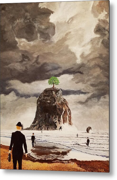 Surrealism Metal Print featuring the painting The Last Tree by Thomas Blood