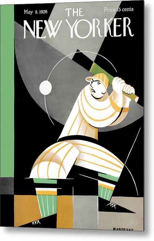 Baseball Metal Print featuring the painting New Yorker May 8th, 1926 by Victor Bobritsky