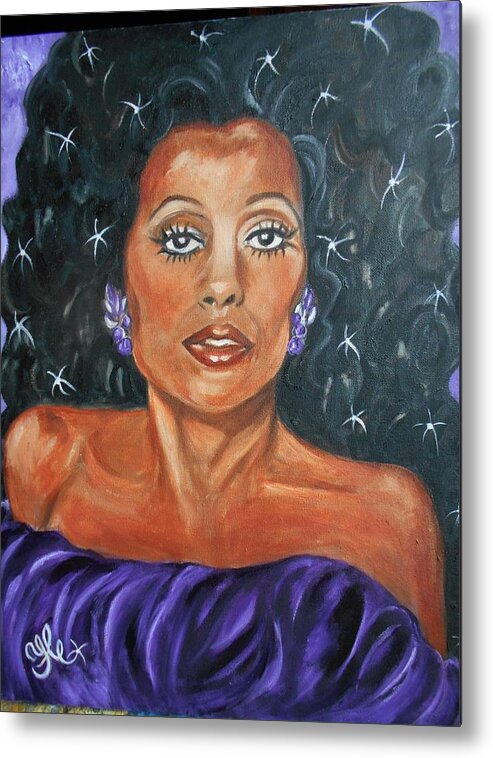 Diana Ross Metal Print featuring the painting The One and Only Diana Ross by Yesi Casanova