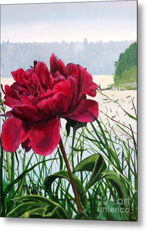 Manigotagan Metal Print featuring the painting The Peony by Marilyn McNish