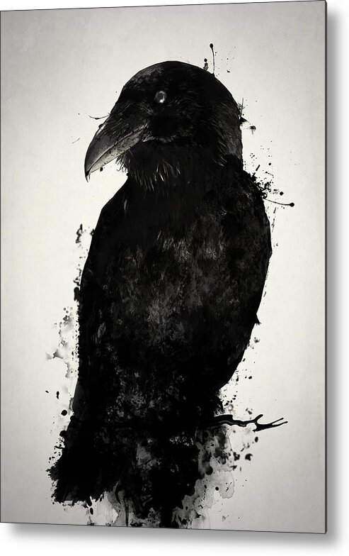 Raven Metal Print featuring the mixed media The Raven by Nicklas Gustafsson