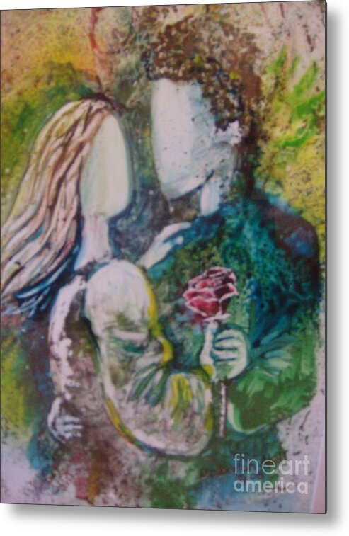 Rose Metal Print featuring the painting The Rose by Deborah Nell