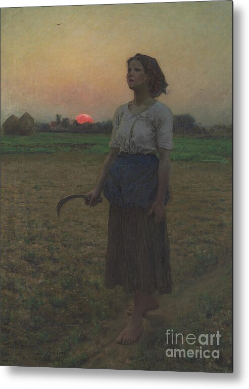 The Song Of The Lark Metal Print featuring the painting The Song of the Lark by Jules Breton