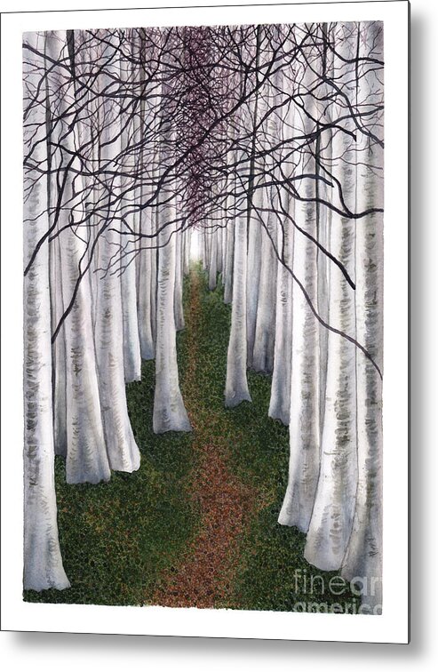 Woods Metal Print featuring the painting Thicket by Hilda Wagner