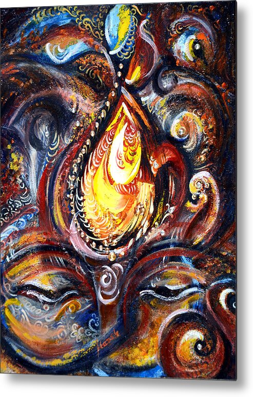 Third Eye Metal Print featuring the painting THIRD EYE - Abstract by Harsh Malik